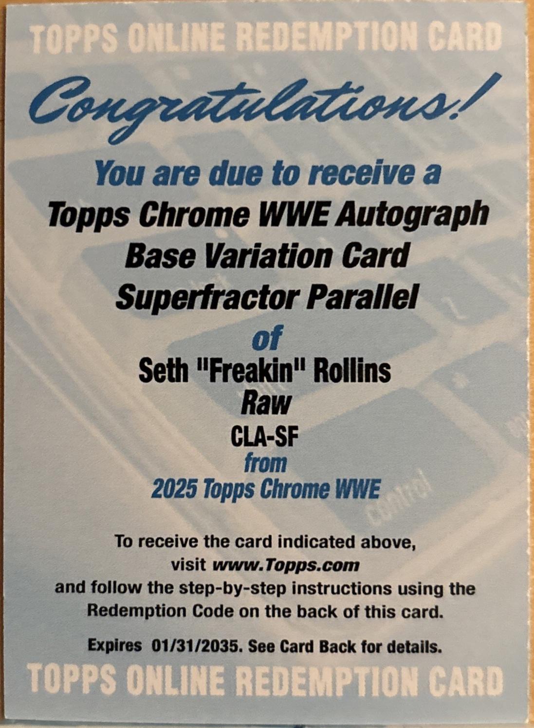Seth Freakin Rollins [Superfractor] #CLA-SF