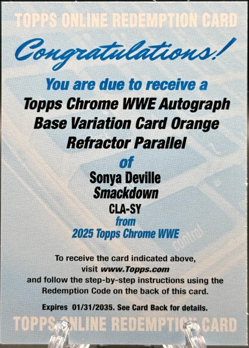 Sonya Deville [Orange Refractor] #CLA-SY