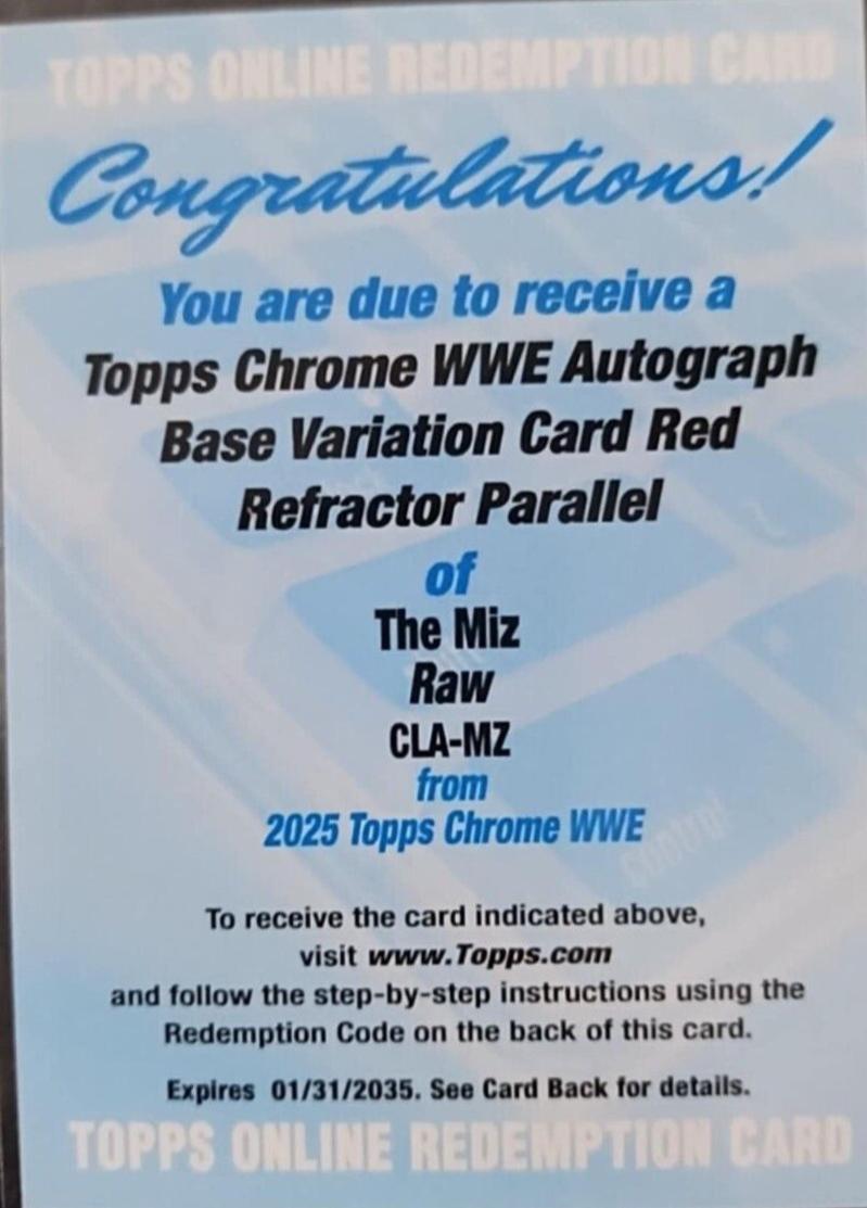 The Miz [Red Refractor] #CLA-MZ