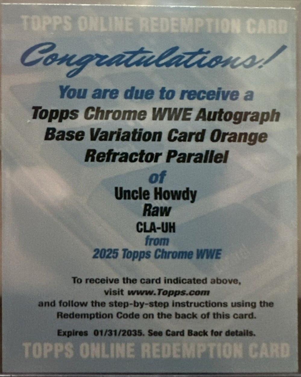 Uncle Howdy [Orange Refractor] #CLA-UH