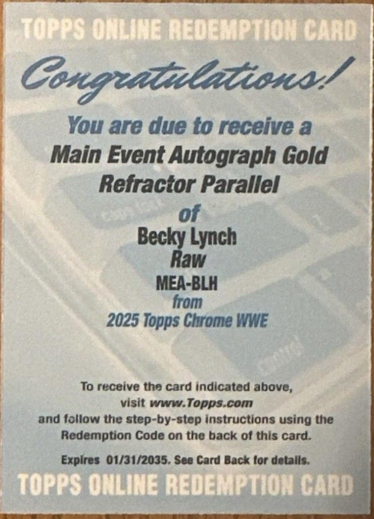 Becky Lynch [Gold Refractor] #MEA-BLH