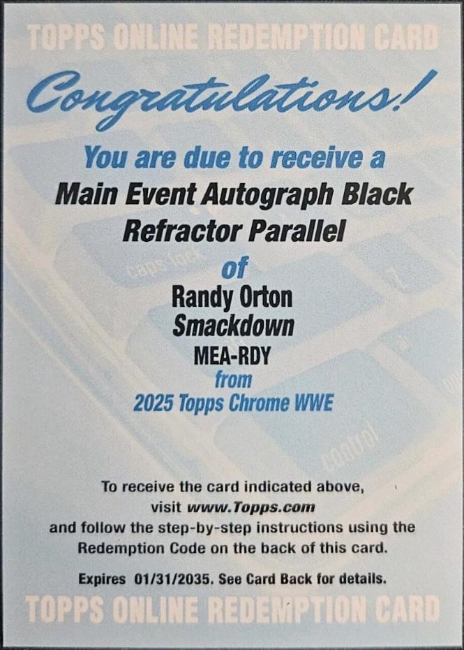 Randy Orton [Black Refractor] #MEA-RDY
