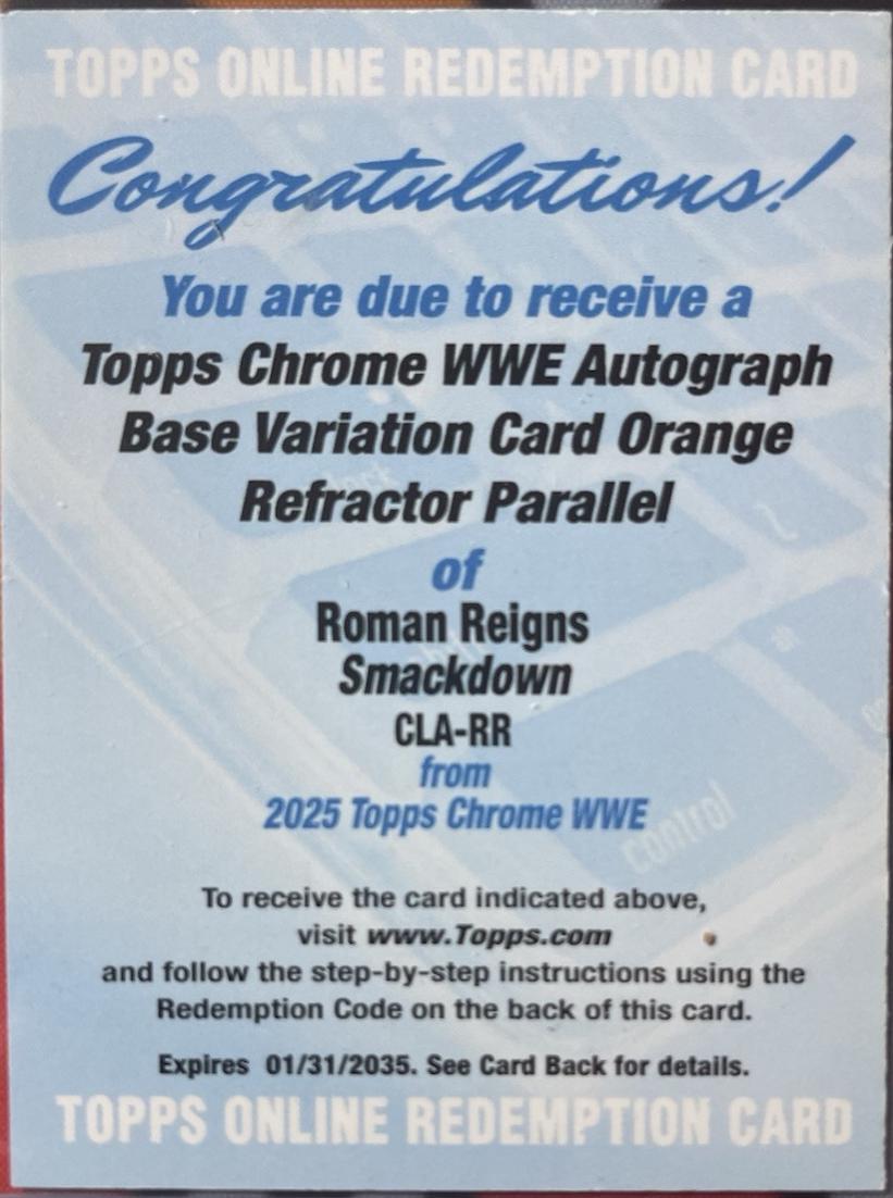 Roman Reigns [Orange Refractor] #MEA-RMR
