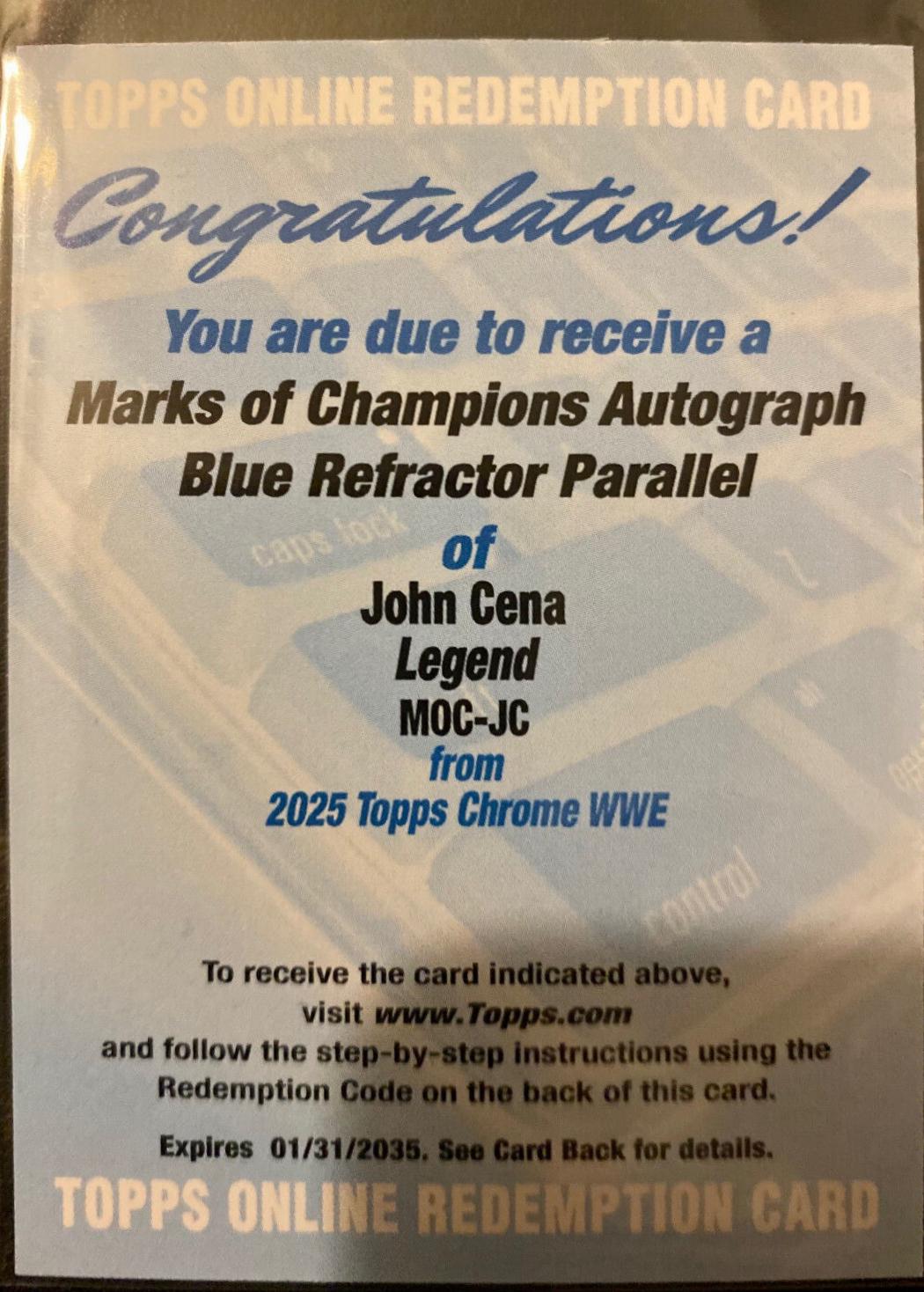 John Cena [Blue Refractor] #MOC-JC