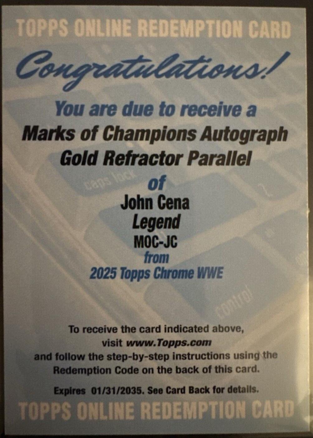John Cena [Gold Refractor] #MOC-JC