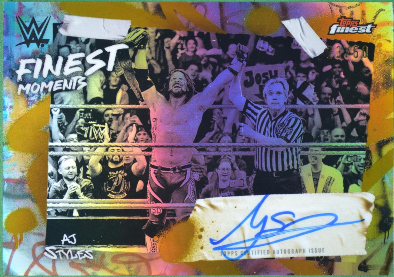 AJ Styles [Gold Refractor] #FMS-AJS