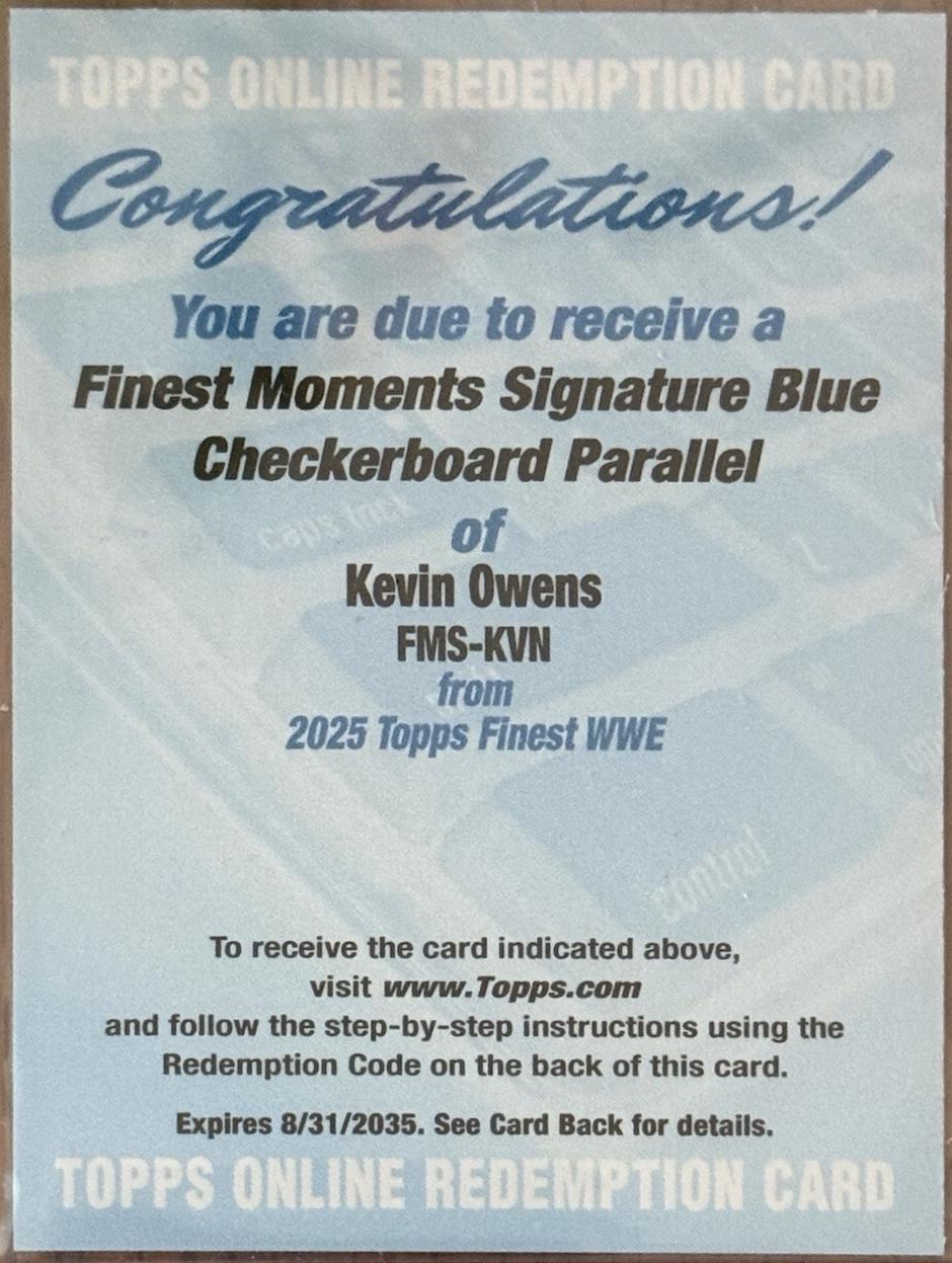 Kevin Owens [Blue Checkerboard Refractor] #FMS-KVN