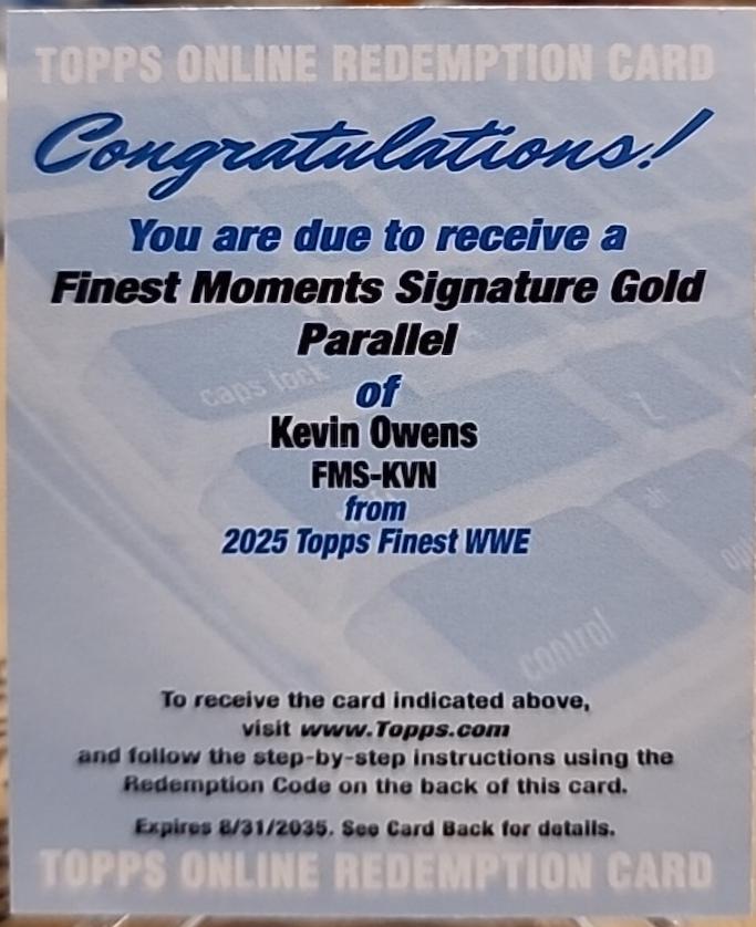 Kevin Owens [Gold Refractor] #FMS-KVN