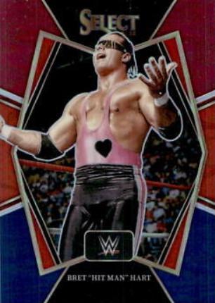 Bret 'Hit Man' Hart [Red & Blue Prizm] #129