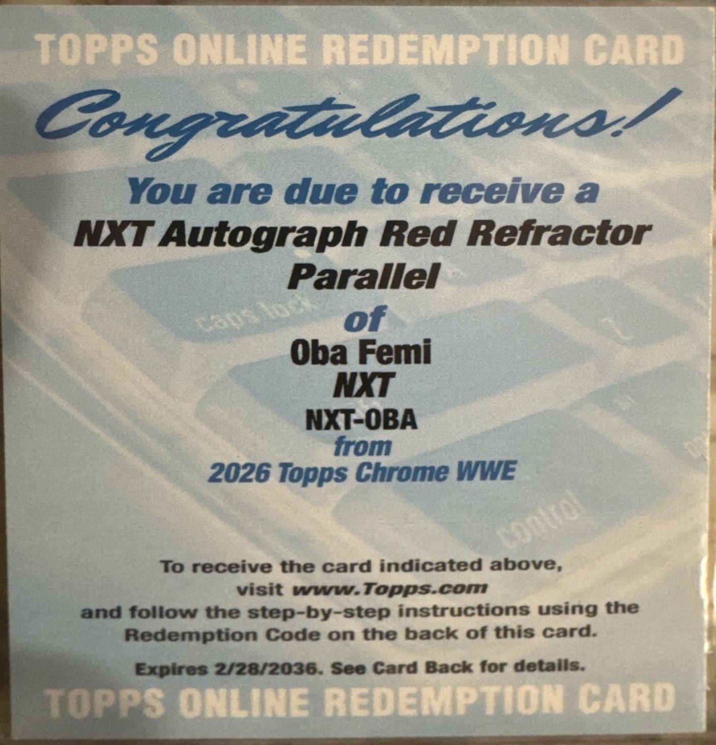 Oba Femi [Red Refractor] #NXT-OBA