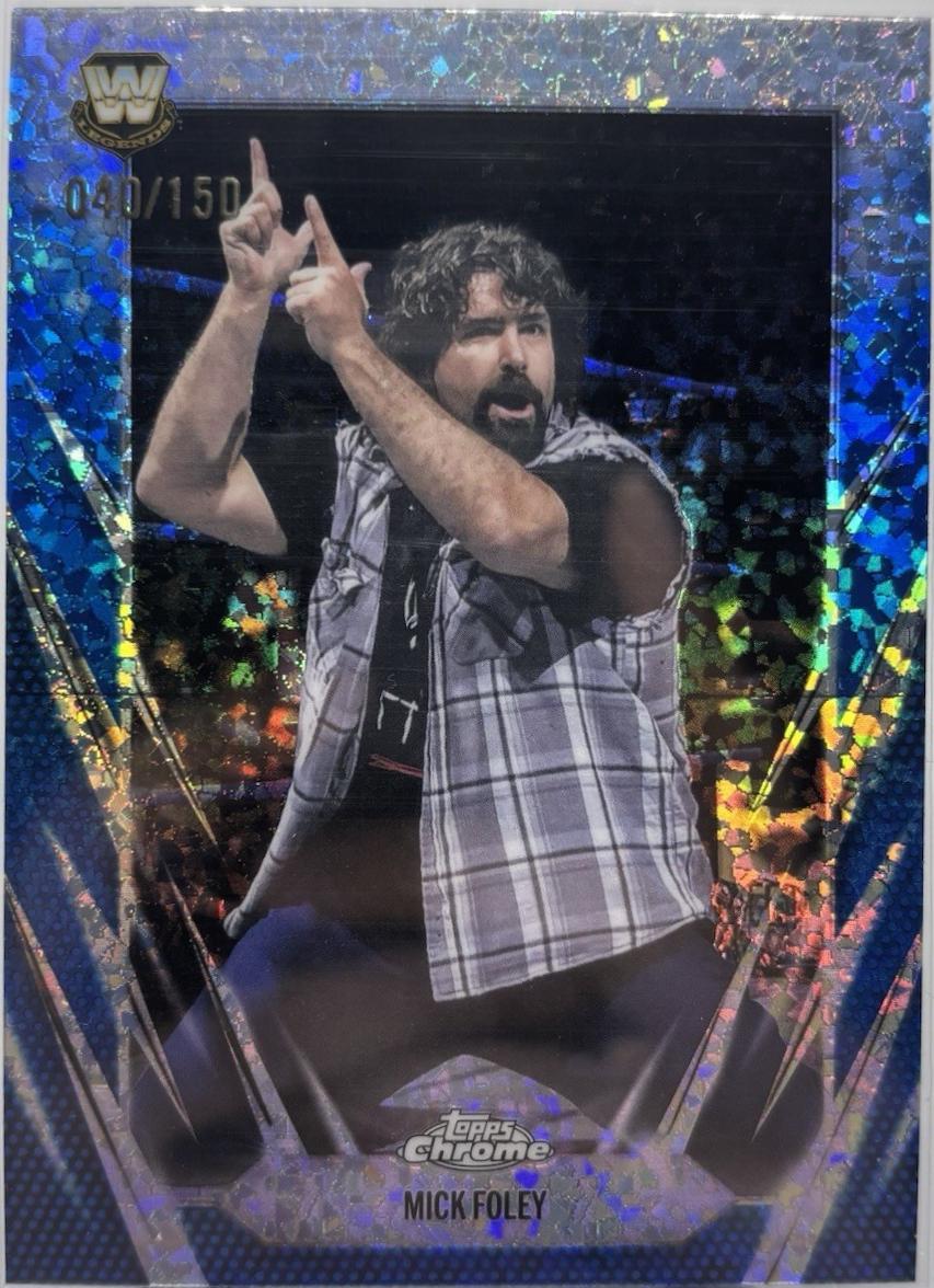 Mick Foley [Blue Mini Diamond Refractor] #135