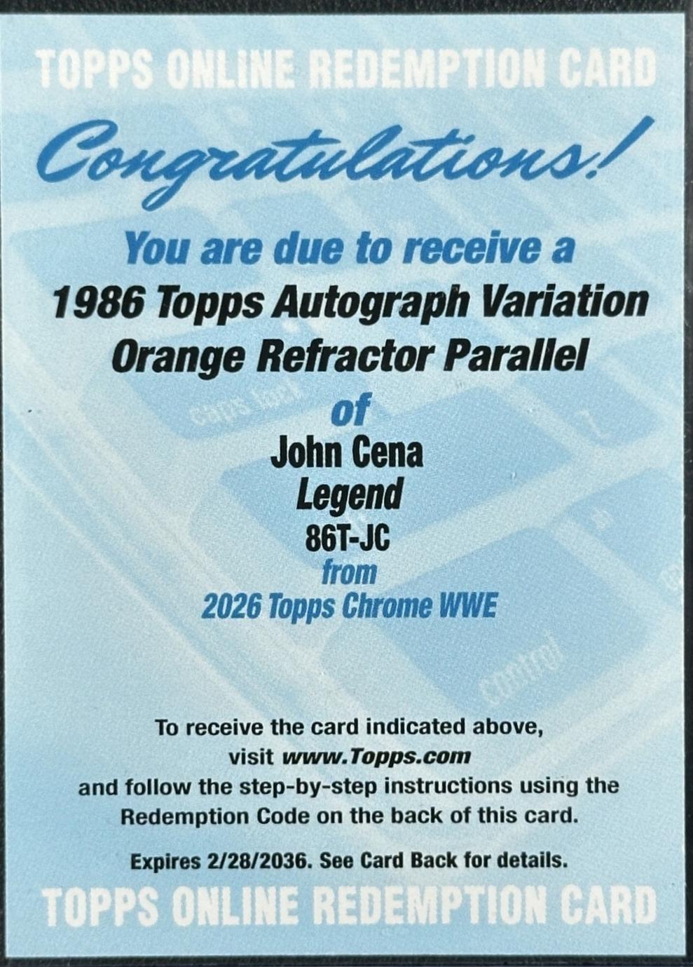 John Cena [Orange] #86T-JC
