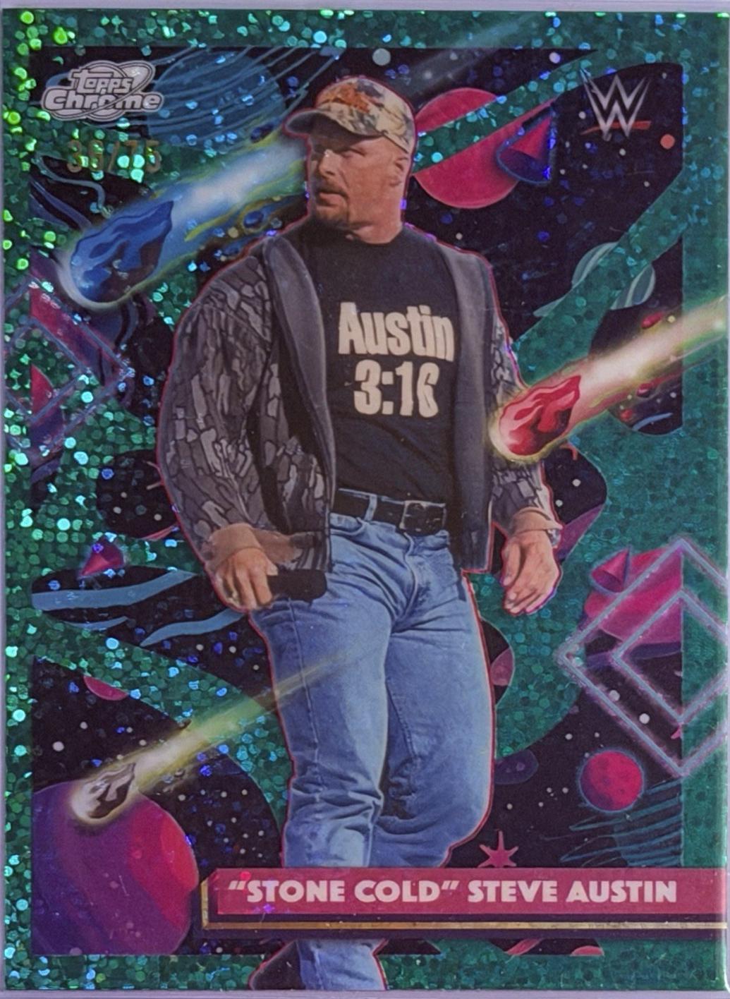 Stone Cold Steve Austin [Green Space Dust Refractor] #16