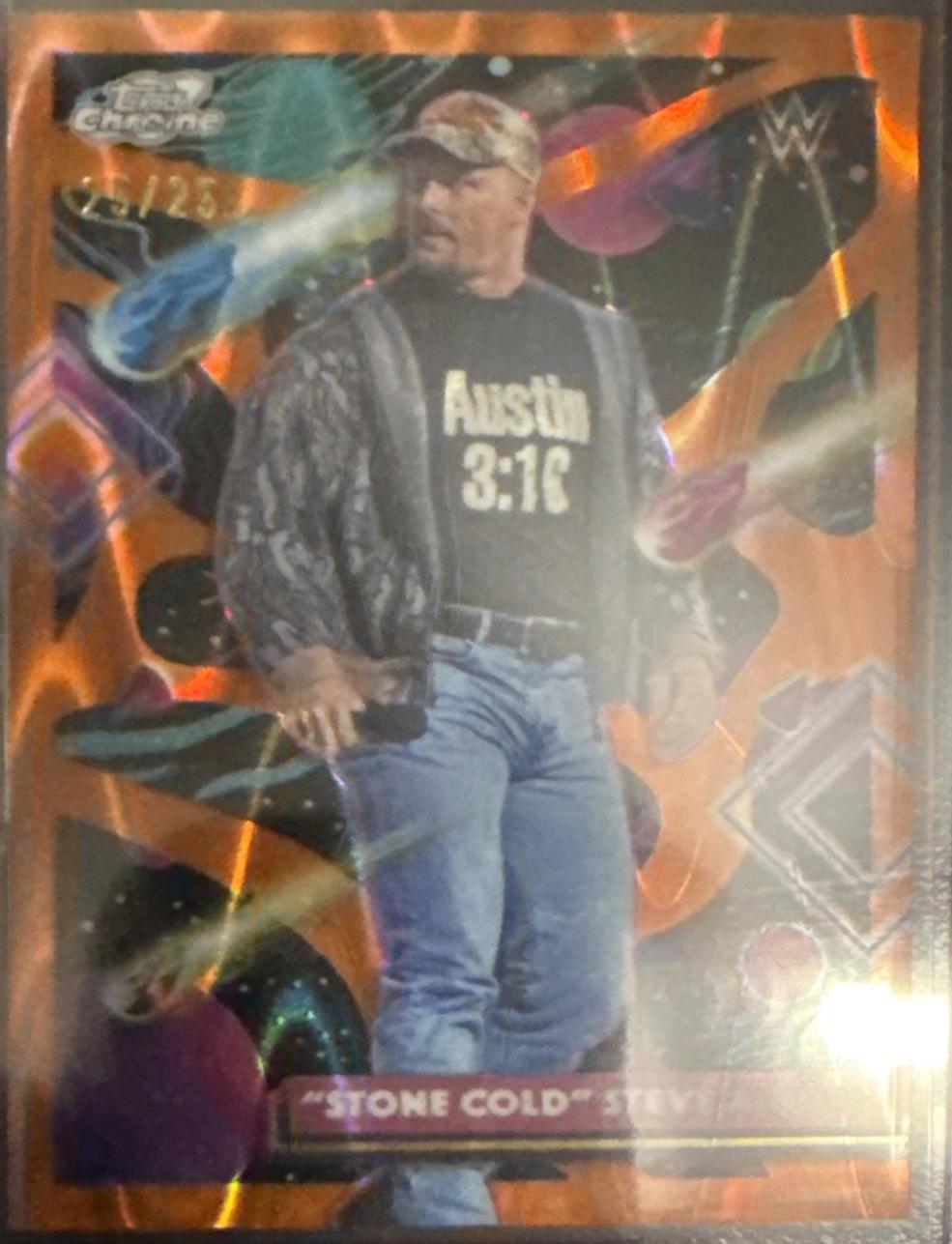 Stone Cold Steve Austin [Orange Galactic Refractor] #16