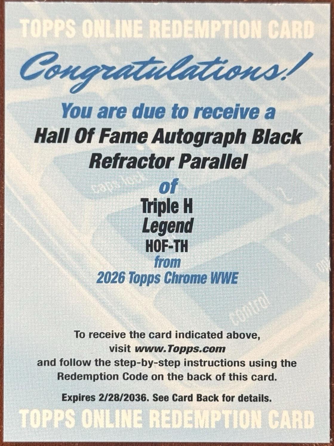 Triple H [Black] #HOF-TH