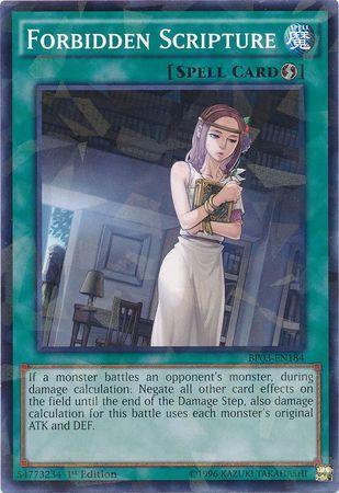 Forbidden Scripture [Shatterfoil Rare 1st Edition] BP03-EN184