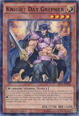 Knight Day Grepher [Shatterfoil Rare 1st Edition] BP03-EN109
