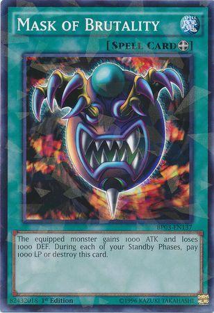 Mask of Brutality [Shatterfoil Rare 1st Edition] BP03-EN137