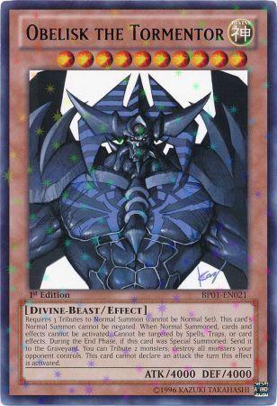 Obelisk the Tormentor [Starfoil Rare 1st Edition] BP01-EN021