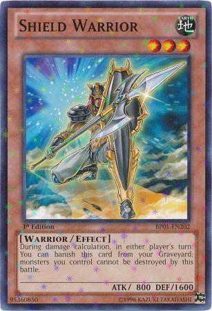 Shield Warrior [Starfoil Rare 1st Edition] BP01-EN202