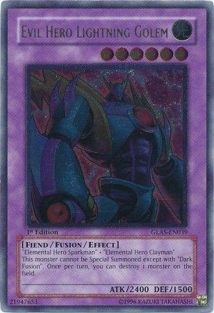 Evil HERO Lightning Golem  [Ultimate Rare 1st Edition] GLAS-EN039