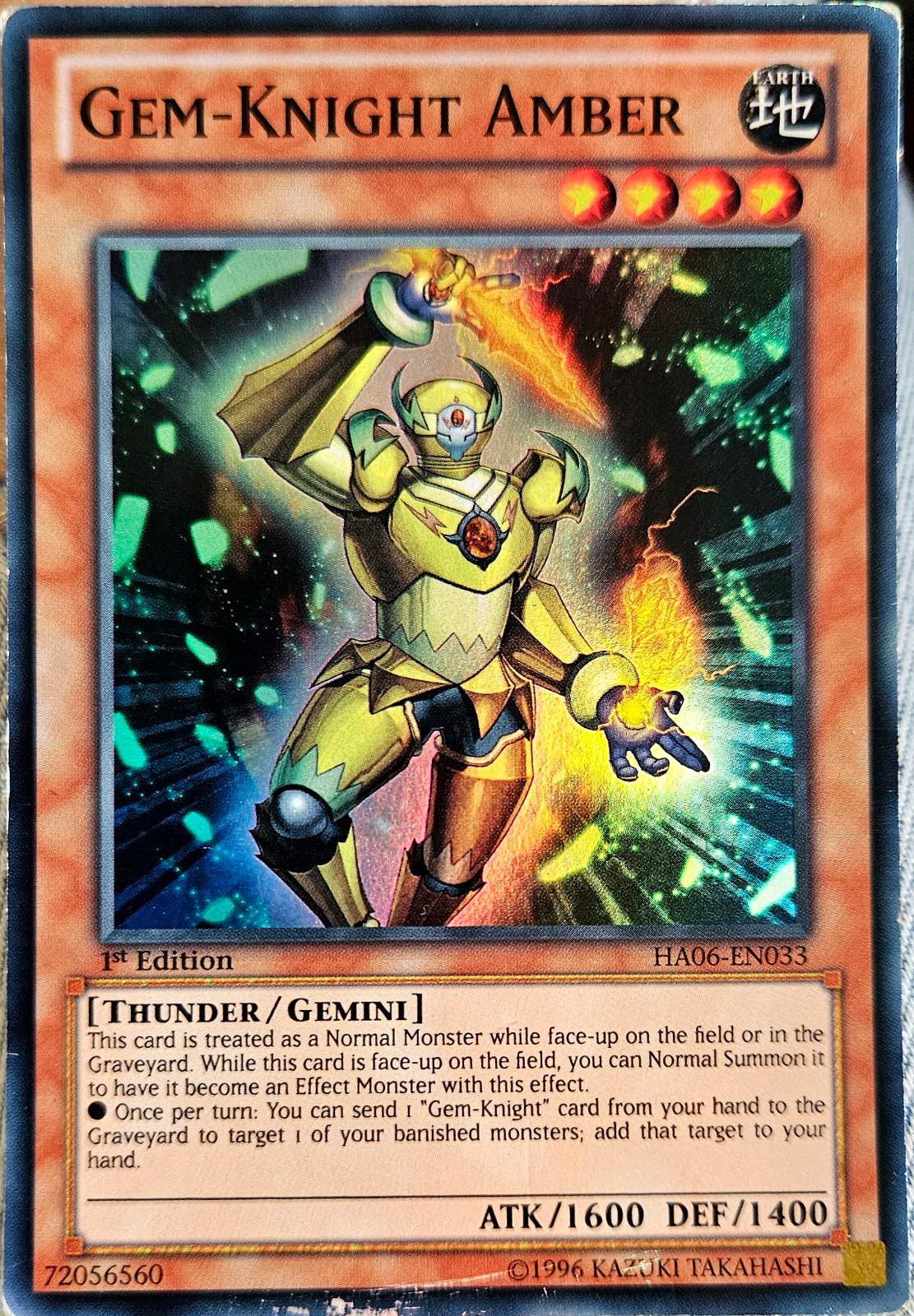 Gem-Knight Amber [1st Edition] HA06-EN033