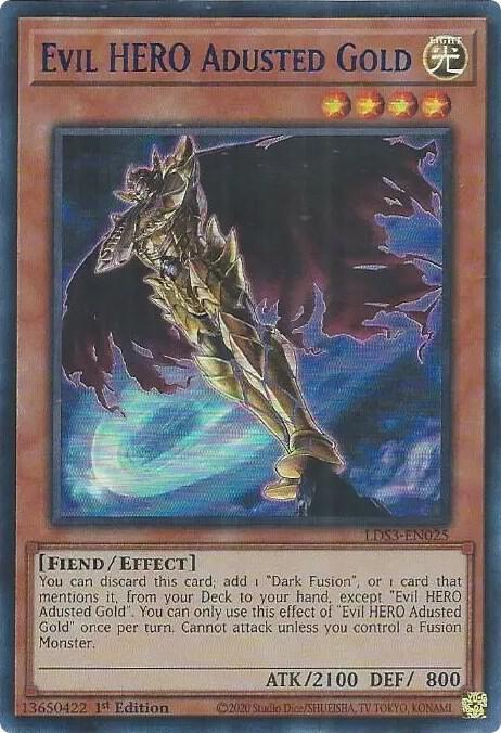 Evil HERO Adjusted Gold [Blue] LDS3-EN025
