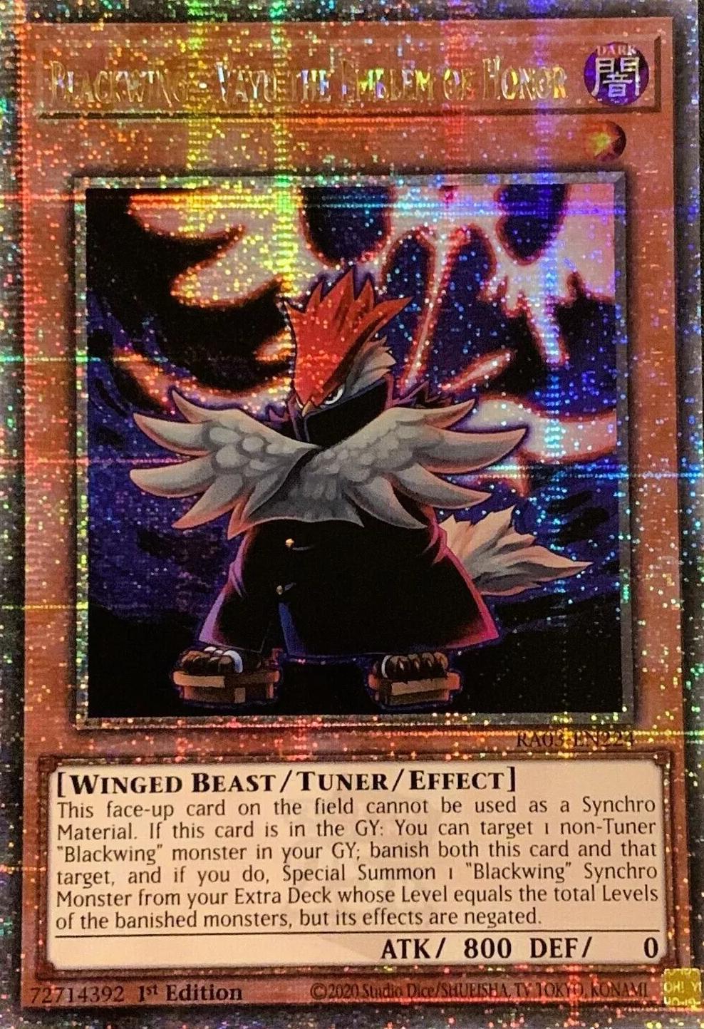 Blackwing - Vayu the Emblem of Honor [Quarter Century Secret Rare] RA03-EN224