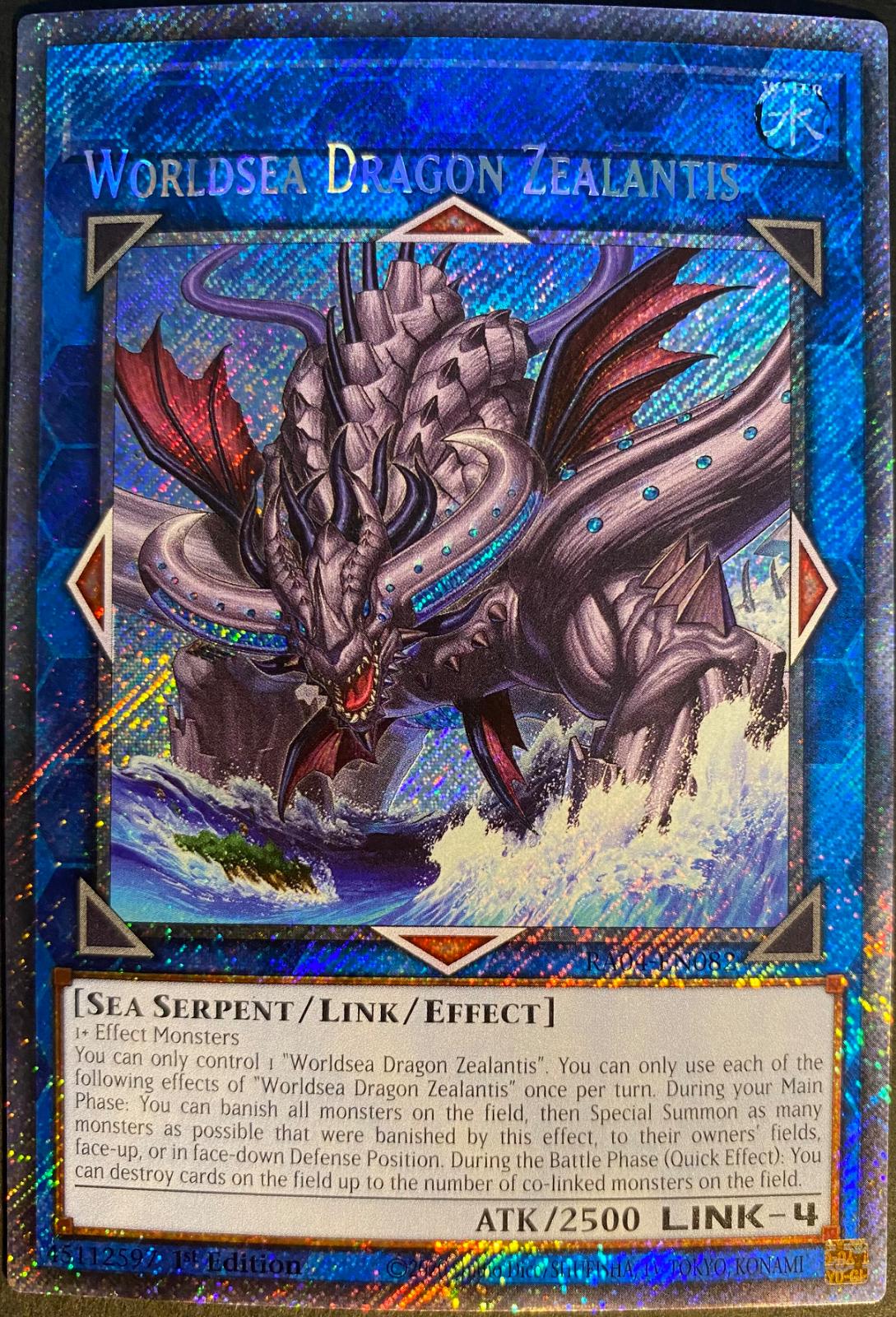 Worldsea Dragon Zealantis [Misprint Platinum Secret Rare] RA04-EN082