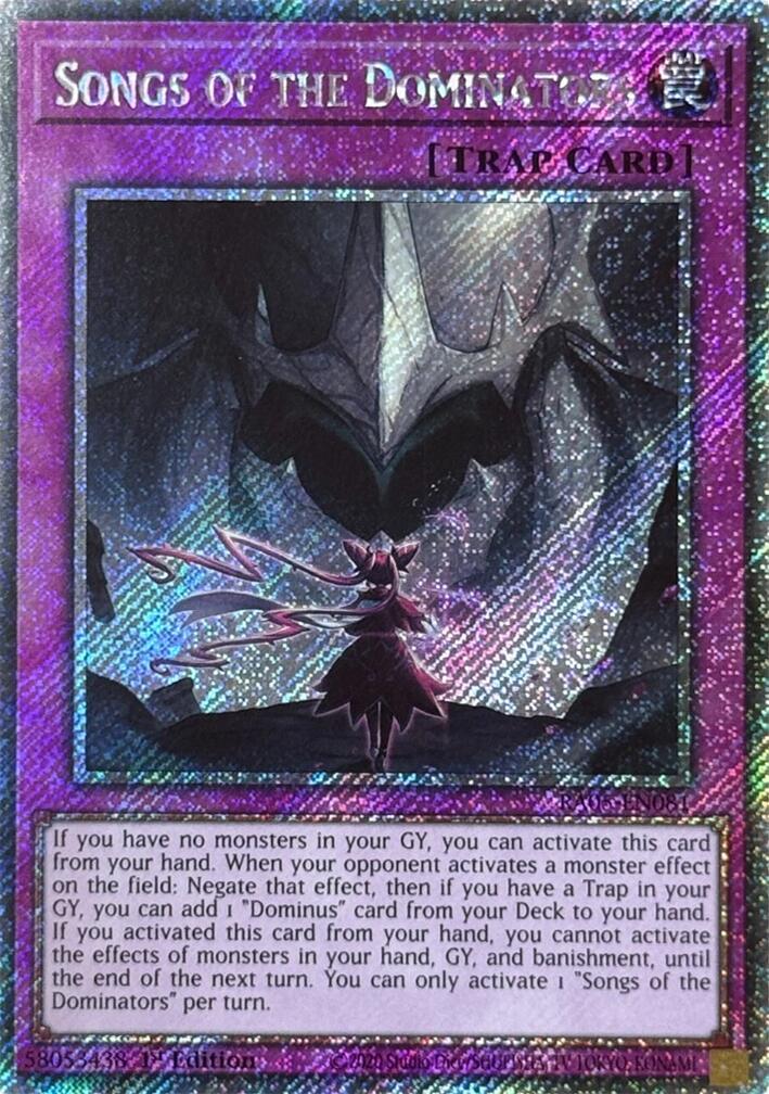 Songs of the Dominators [Platinum Secret Rare] RA05-EN081