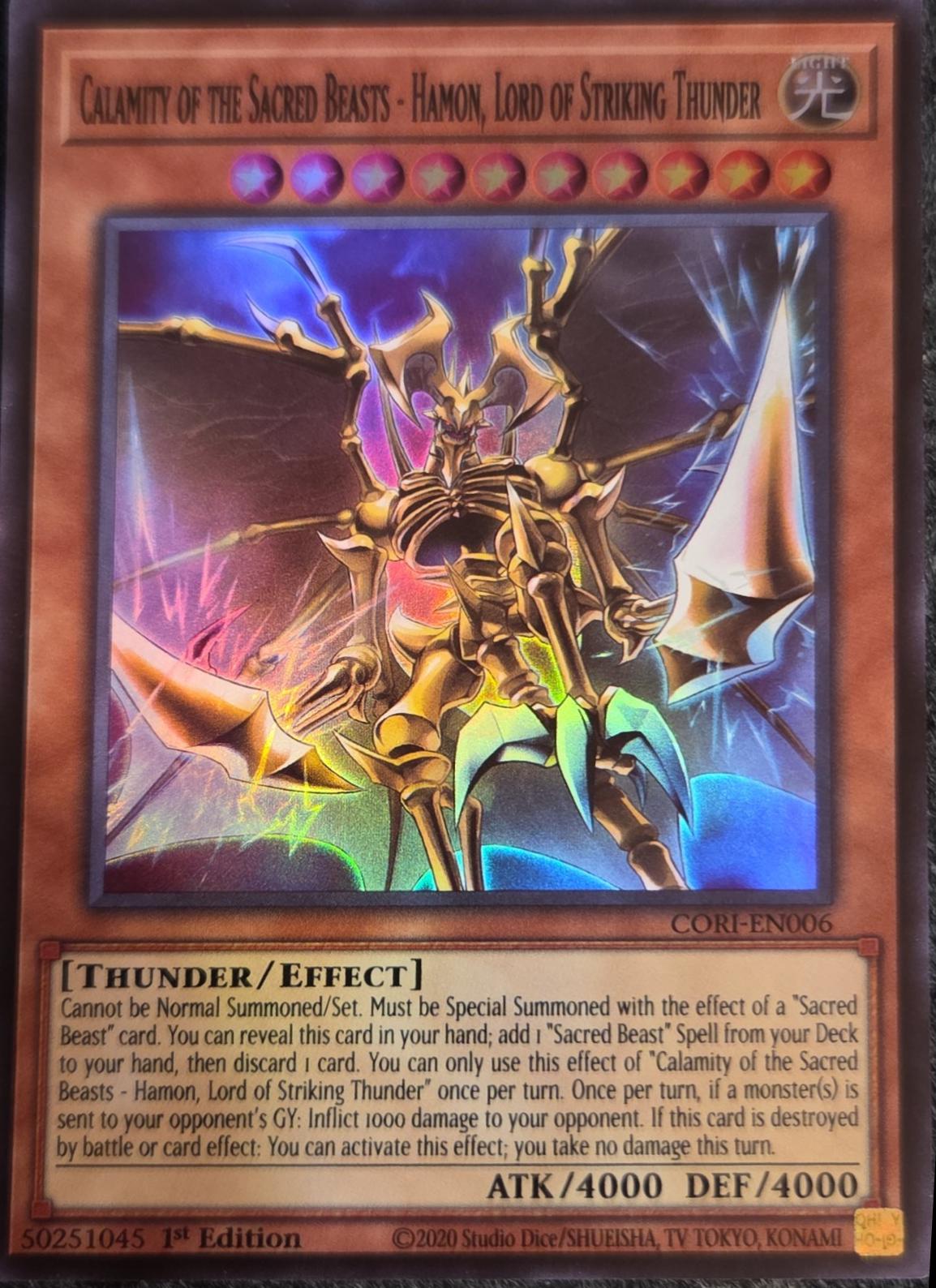 Calamity of the Sacred Beasts - Hamon, Lord of Striking Thunder CORI-EN006