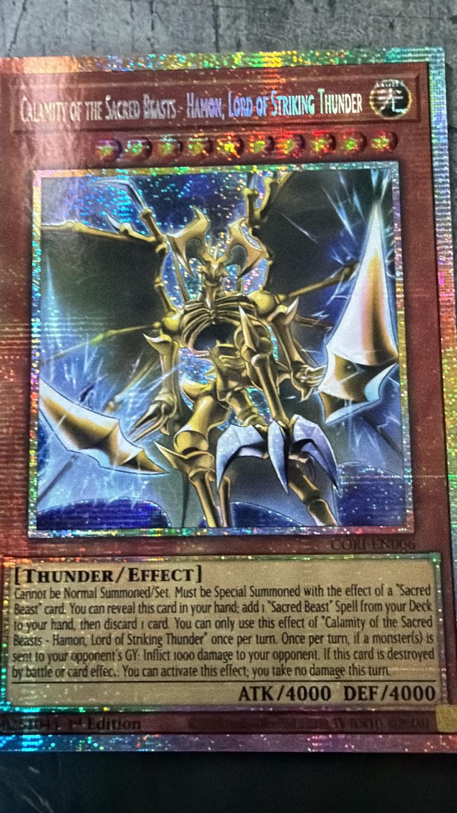 Calamity of the Sacred Beasts - Hamon, Lord of Striking Thunder [Starlight Rare] CORI-EN006