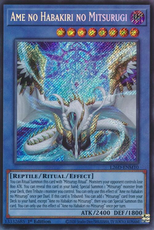 Ame no Habakiri no Mitsurugi [Secret Rare] L26D-ENM10